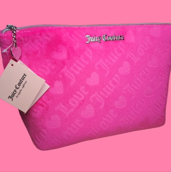Juicy Couture Handbags - NEW Juicy Couture FURRY Pink Cosmetic Bag with Shimmery FUN  FEEL!!